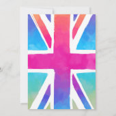 Carte d'invitation de fête punk rock Union Jack (Dos)
