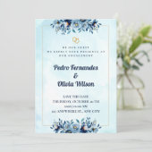 Carte d'invitation de fiançailles à l'aquarelle (Debout devant)