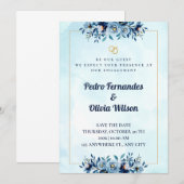 Carte d'invitation de fiançailles à l'aquarelle (Devant / Derrière)