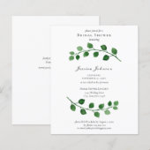 Carte d'invitation de fiançailles au eucalyptus éc (Devant / Derrière)