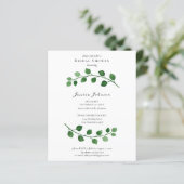 Carte d'invitation de fiançailles au eucalyptus éc (Debout devant)