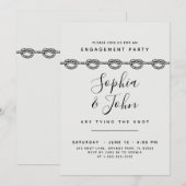 Carte d'invitation de fiançailles élégante pour un (Devant / Derrière)