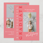 Carte d'invitation de fin d'études de maternelle 5 (Devant / Derrière)