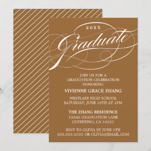 CARTE D'INVITATION DE FIN D'ÉTUDES DE STYLE ÉLÉGAN