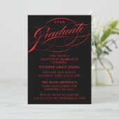 CARTE D'INVITATION DE FIN D'ÉTUDES DE STYLE ÉLÉGAN (Debout devant)