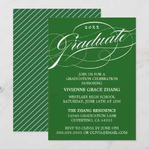 CARTE D'INVITATION DE FIN D'ÉTUDES DE STYLE ÉLÉGAN