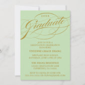 CARTE D'INVITATION DE FIN D'ÉTUDES DE STYLE ÉLÉGAN (Devant)