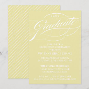 CARTE D'INVITATION DE FIN D'ÉTUDES DE STYLE ÉLÉGAN