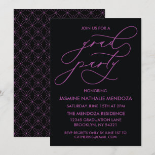 CARTE D'INVITATION DE FIN D'ÉTUDES EN CALLIGRAPHIE