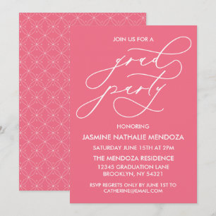 CARTE D'INVITATION DE FIN D'ÉTUDES EN CALLIGRAPHIE