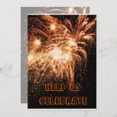 Carte d'invitation de Fireworks Party (Devant / Derrière)