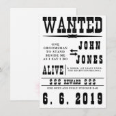 Carte d'invitation de garçon d'honneur recherché à (Devant / Derrière)