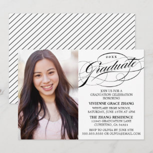 CARTE D'INVITATION DE GRADUATION DE PARTIE ÉLÉGANT