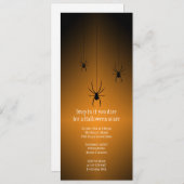 Carte d'invitation de Halloween d'araignée de noir (Devant / Derrière)