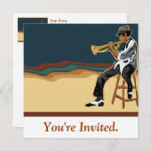 Carte d'invitation de joueur de jazz (Devant / Derrière)