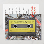 Carte d'invitation de la bande de cassette Mix des (Devant / Derrière)