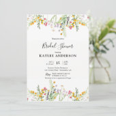 Carte d'invitation de la douche nuptiale fleur sau (Debout devant)