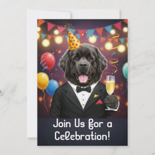 Carte d'invitation de la fête avec un chien de Ter