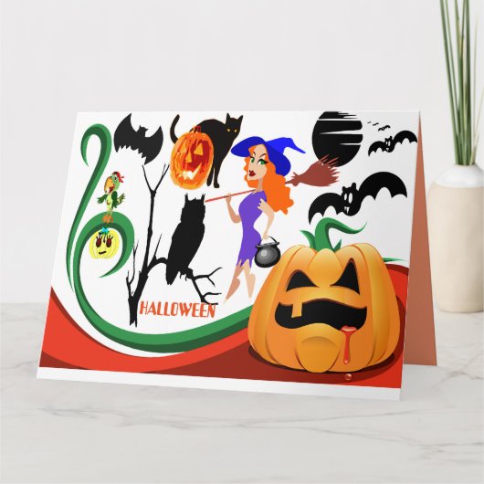 Carte d'invitation de la fête costumée d'Halloween (Devant)