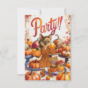 Carte d'invitation de la fête d'automne - Rassembl