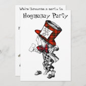 Carte d'invitation de la fête de Hogmanay en Écoss (Devant / Derrière)