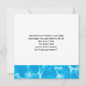 Carte d'invitation de la fête de la piscine de Noë (Dos)