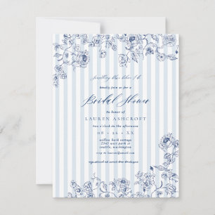 Carte d'invitation de la Fête des mariées bleue