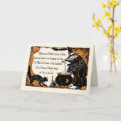 Carte d'invitation de la fête d'Halloween sorcière (Fleur jaune)