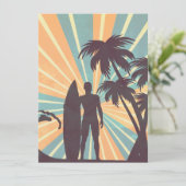 Carte d'invitation de la fille de surfer (Debout devant)