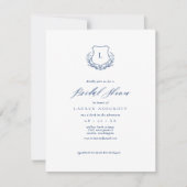 Carte d'invitation de la Marine Blue Crest Bridal  (Devant)