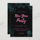 carte d'invitation de la nouvelle année (Devant / Derrière)