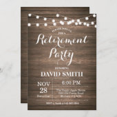 Carte d'invitation de la partie de retraite rustiq (Devant / Derrière)