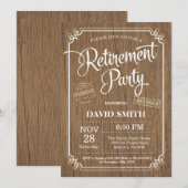 Carte d'invitation de la partie de retraite rustiq (Devant / Derrière)