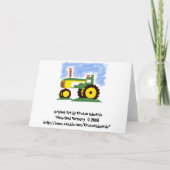 Carte d'invitation de la partie du tracteur (Dos)