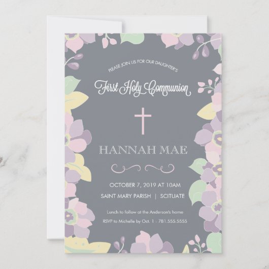 Carte d'invitation de la première sainte communion (Devant)
