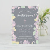 Carte d'invitation de la première sainte communion (Debout devant)