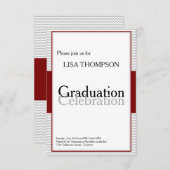 Carte d'invitation de la Red Board Graduation Cele (Devant / Derrière)
