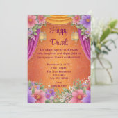 Carte d'invitation de lampe pour la fête de Diwali (Debout devant)