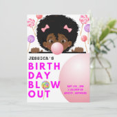 Carte d'invitation de l'anniversaire de souffle (Debout devant)