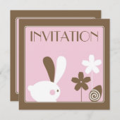 Carte d'invitation de lapin de Pâques (Devant / Derrière)