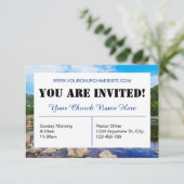 Carte d'invitation de l'église bleue (Debout devant)