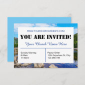 Carte d'invitation de l'église bleue (Devant / Derrière)