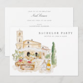 Carte d'invitation de l'enterrement de vie de garç (Devant / Derrière)