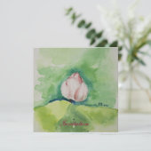 Carte d'invitation de Lotus d'aquarelle (Debout devant)