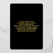 Carte d'invitation de luxe noir et or Gold Foil (Verso)