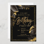 Carte d'invitation de luxe pour fête d'anniversair (Devant / Derrière)