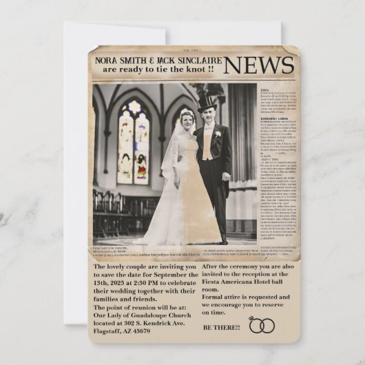 " CARTE D'INVITATION DE MARIAGE " (Devant)