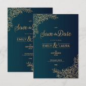 Carte d'invitation de mariage  (Devant / Derrière)