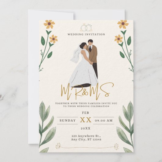 CARTE D'INVITATION DE MARIAGE (Devant)