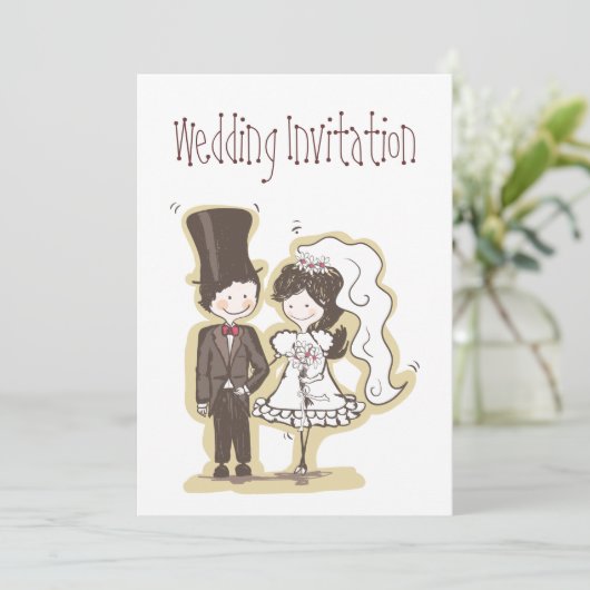 Carte d'invitation de mariage (Debout devant)